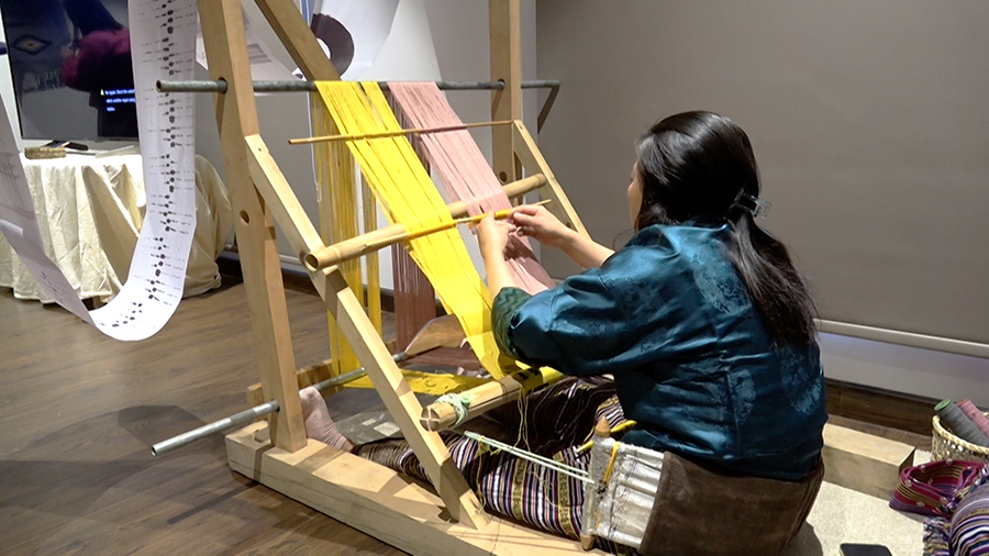 demonstrations of natural dyeing fibre extraction and design research conducted by bhutanese artisans