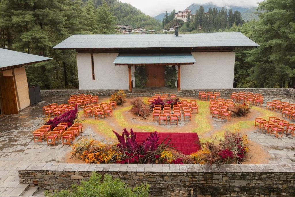 wedding ceremony ground in amankora bhutan