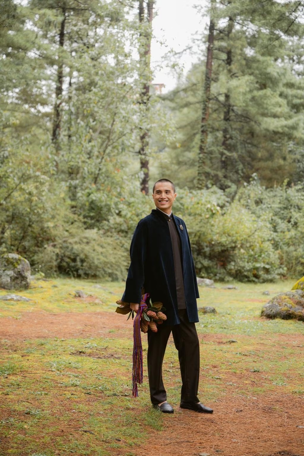 james joseph wedding bhutan double ended bouquet of magnolia fruit