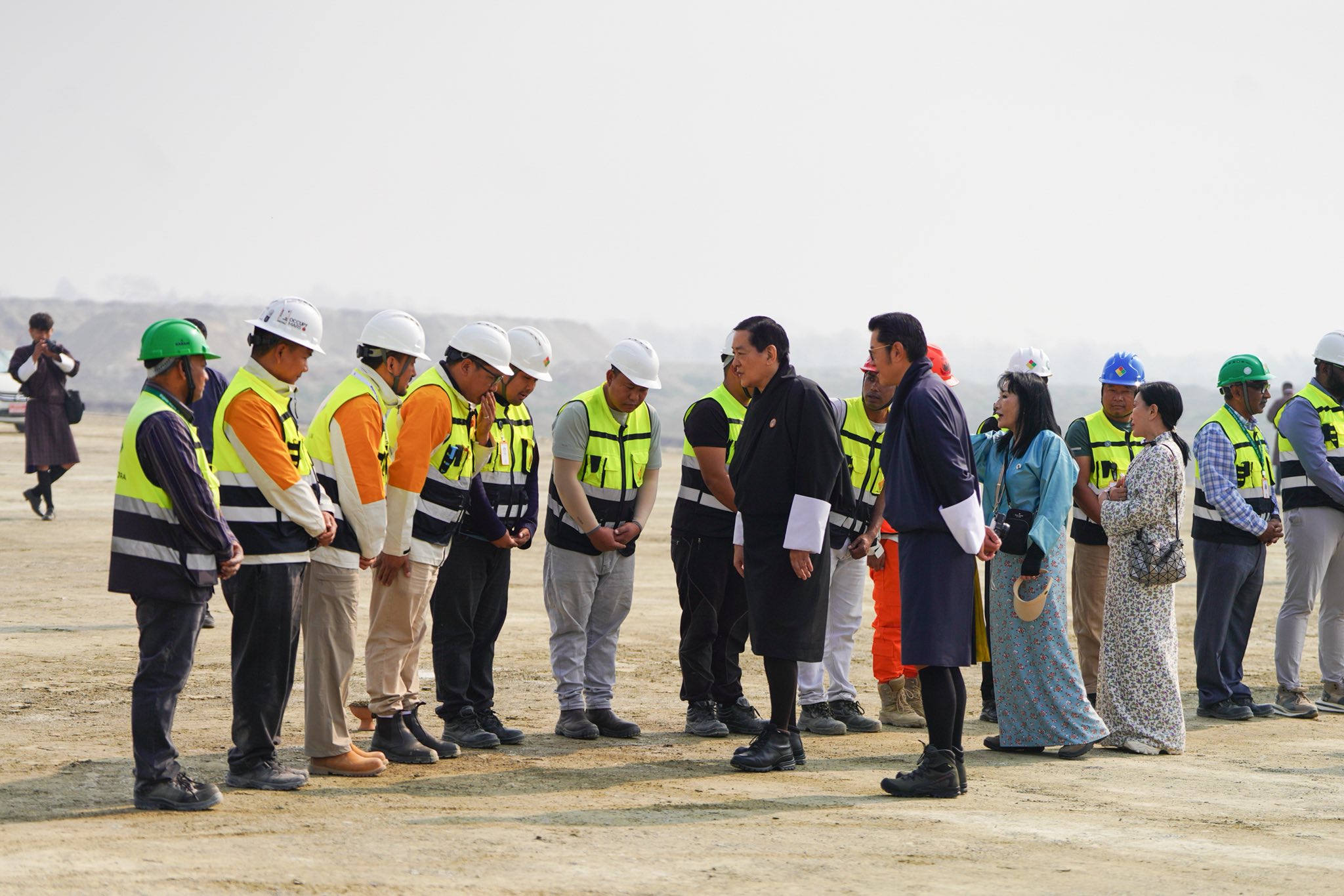 fourth and fifth king inspecting gelephu international airport