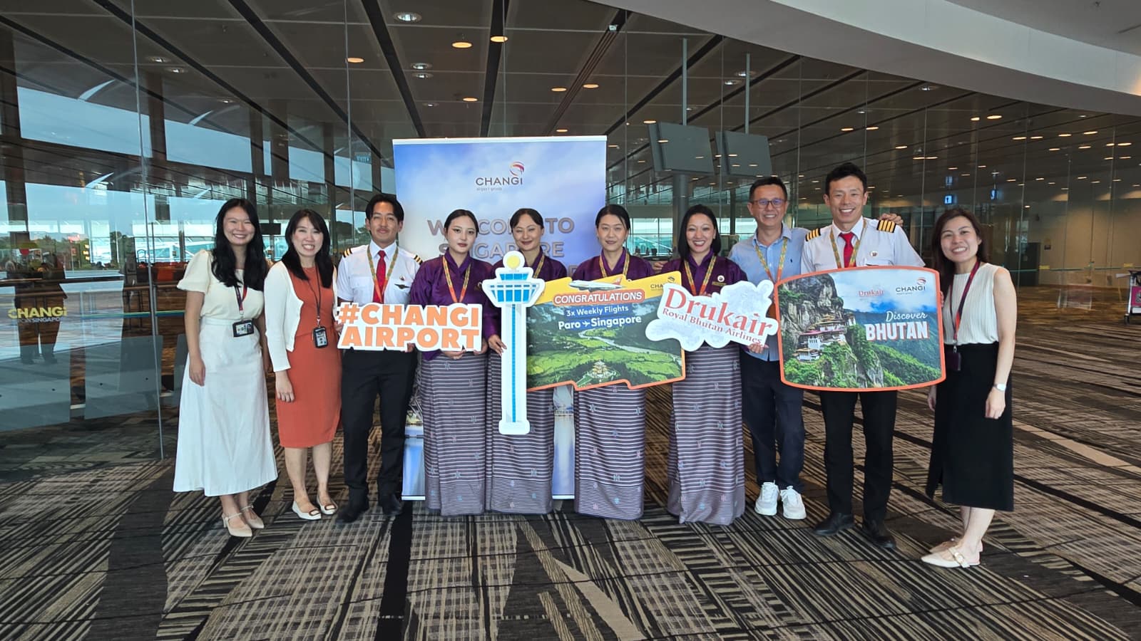 changi airport drukair flies to bhutan thrice weekly from singapore to bhutan inauguration