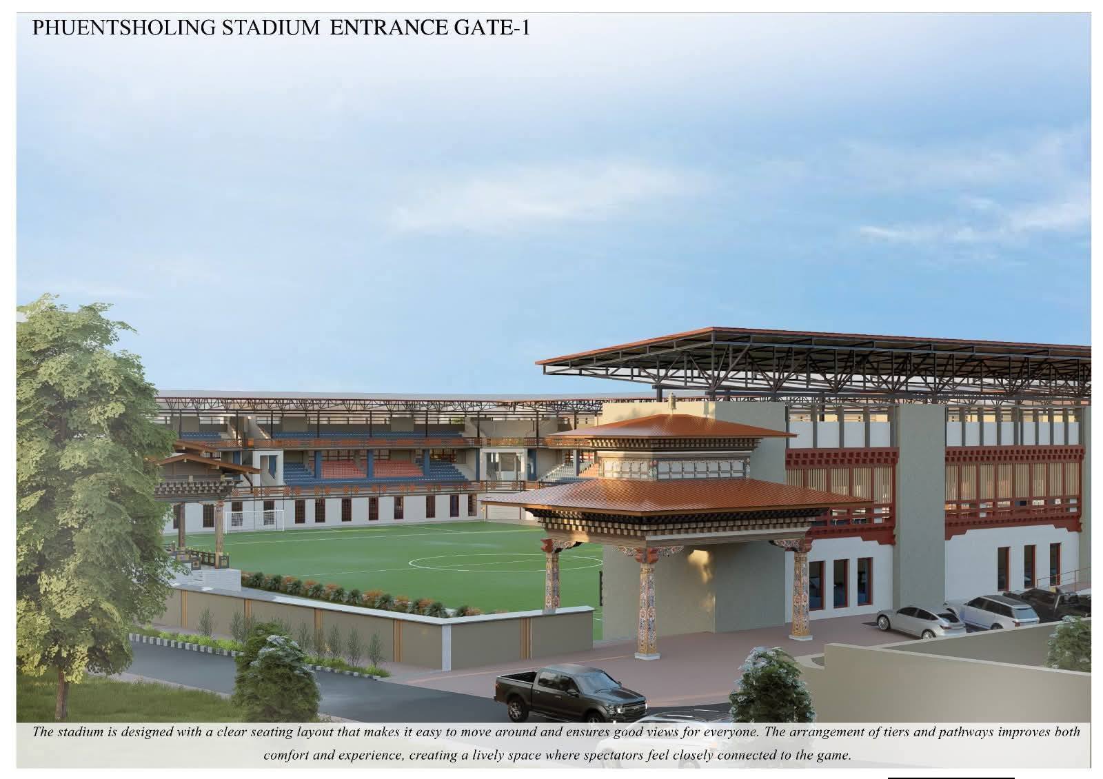 new phuentsholing stadium entrance gate
