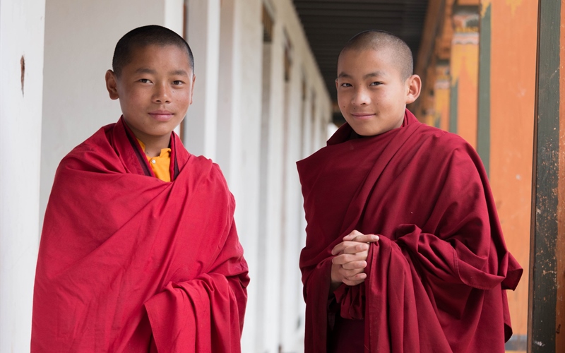 two little monks in bhutan kencho wangdi