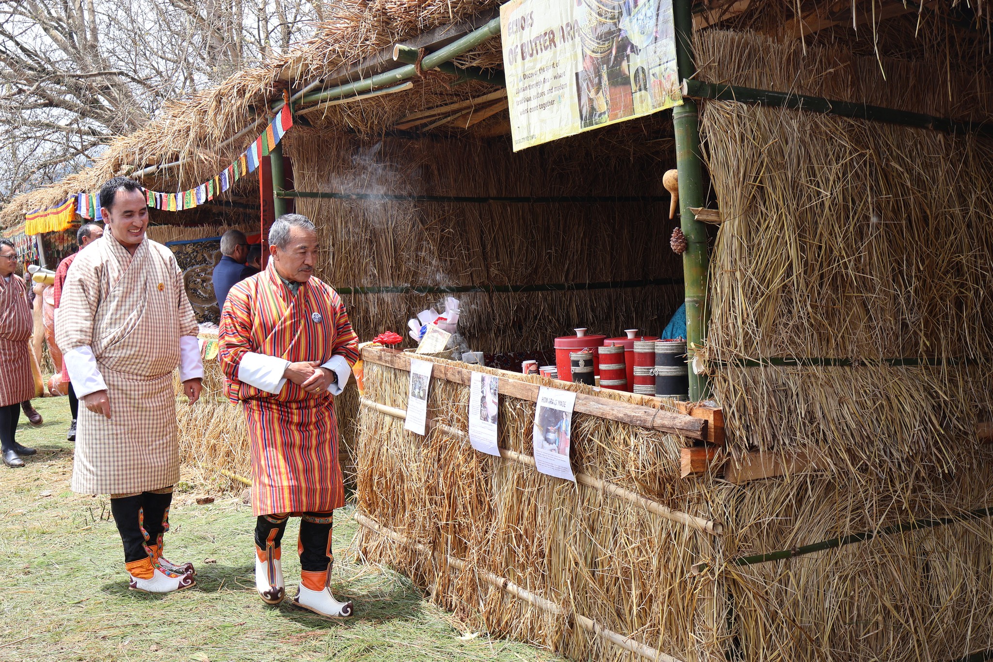 locals showcasing products in punakha fertility festival