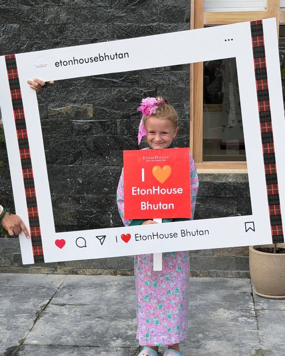 child posing at etonhouse bhutan launch