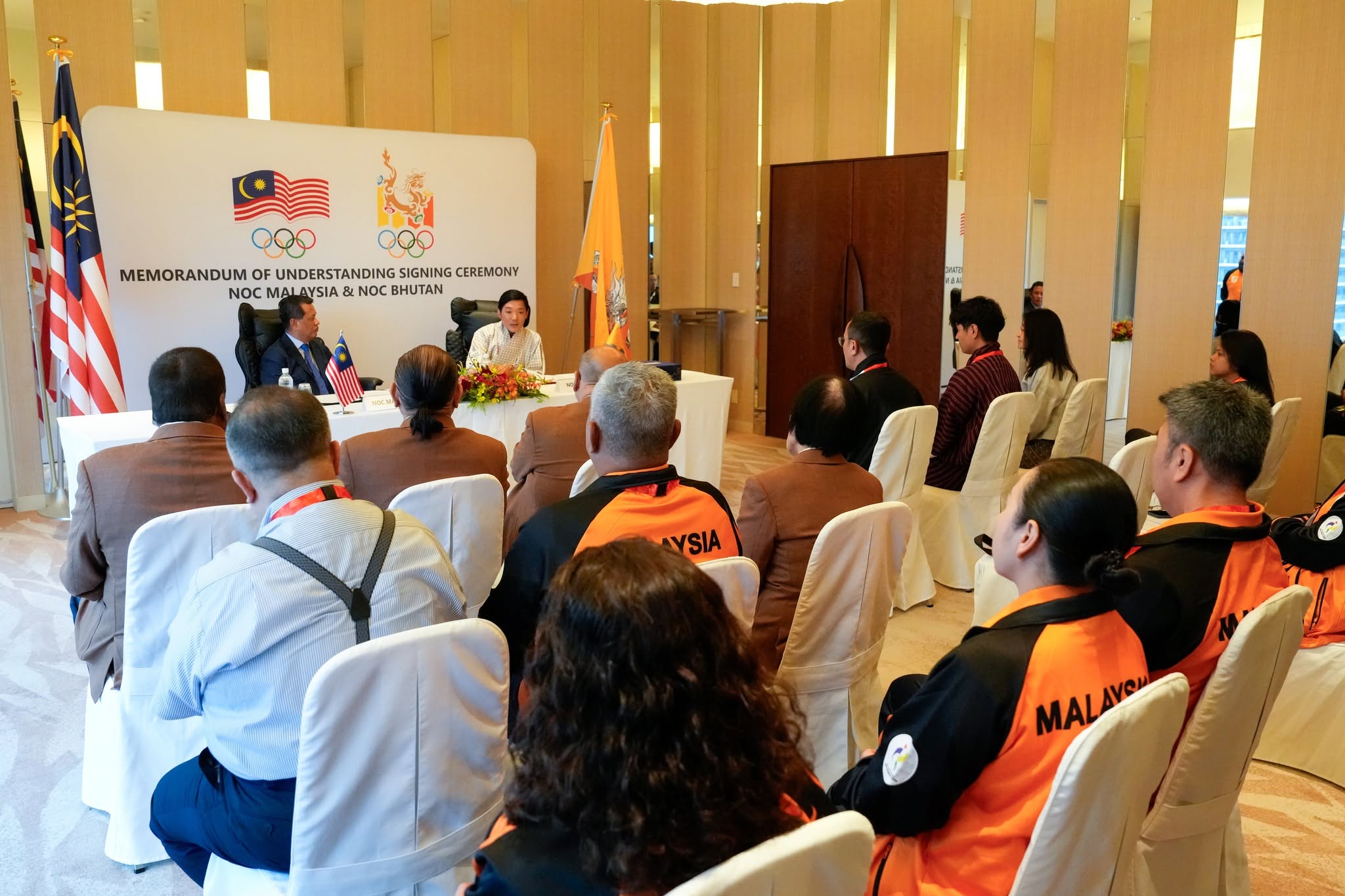 bhutan and malaysia olympics committee mou signing ceremony in japan
