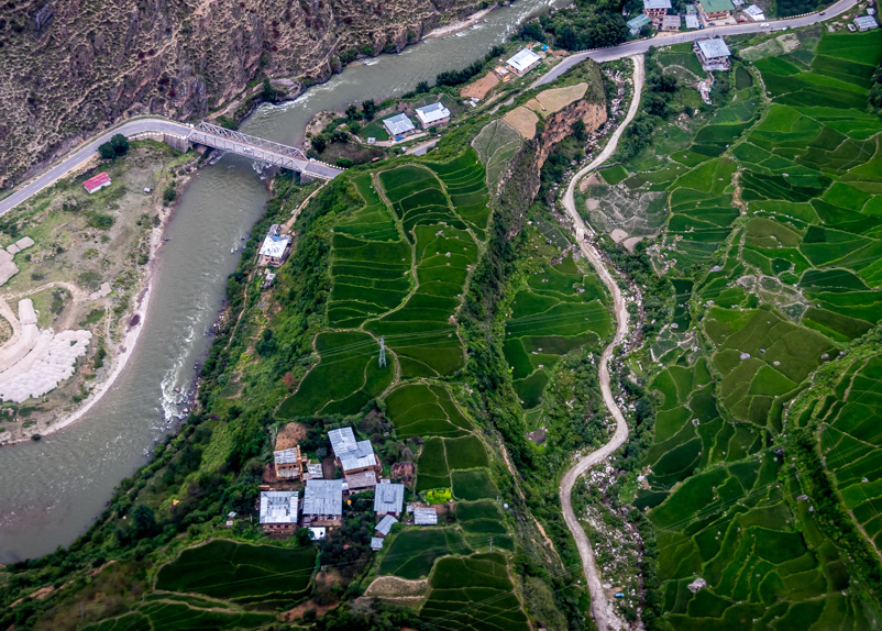 view of bhutan from the top bhupen ghimiray