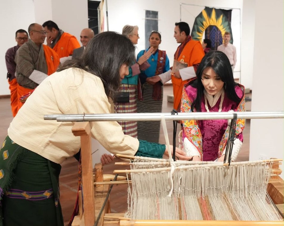 queen mother sangay choden at beyond the weave exhibition