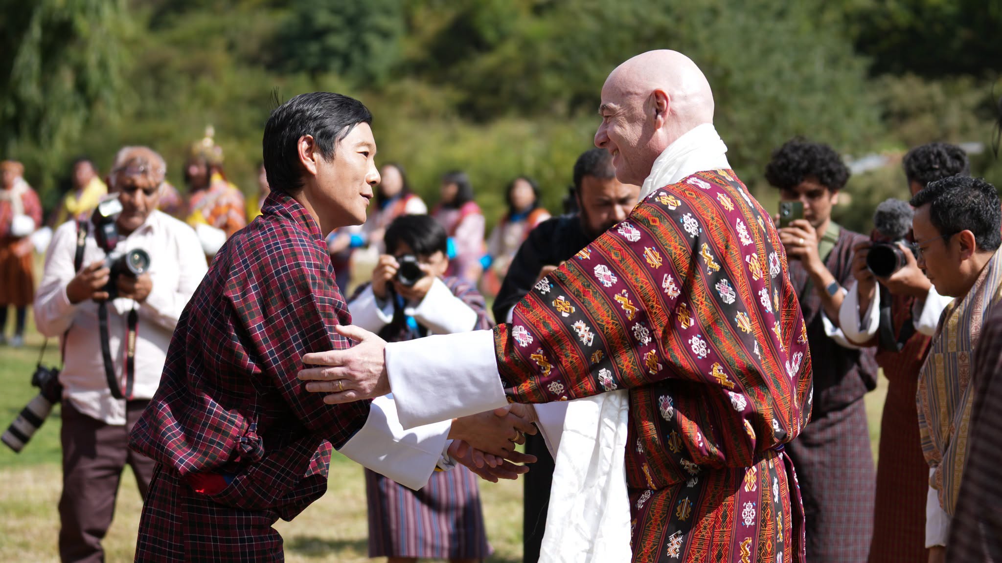 prince jigyel ugyen wangchuck and president of fifa gianni infantino