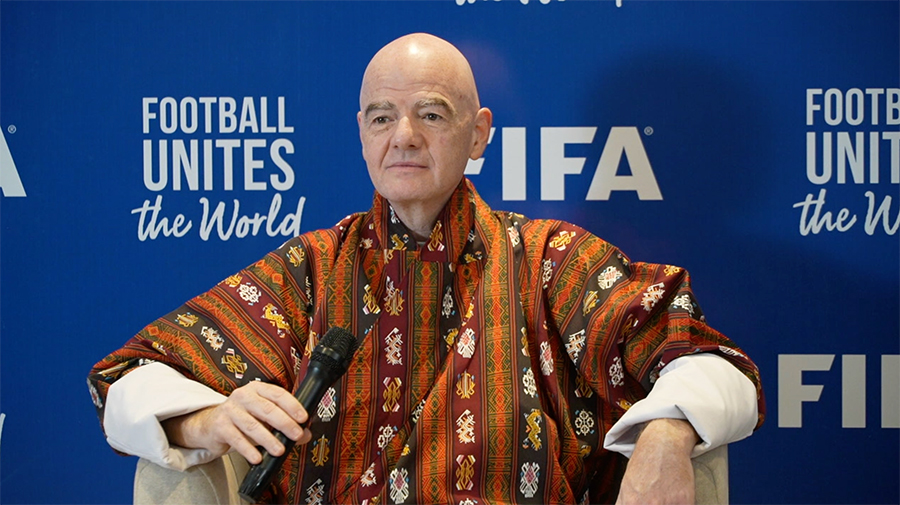 gianni infantino fifa press conference in bhutan