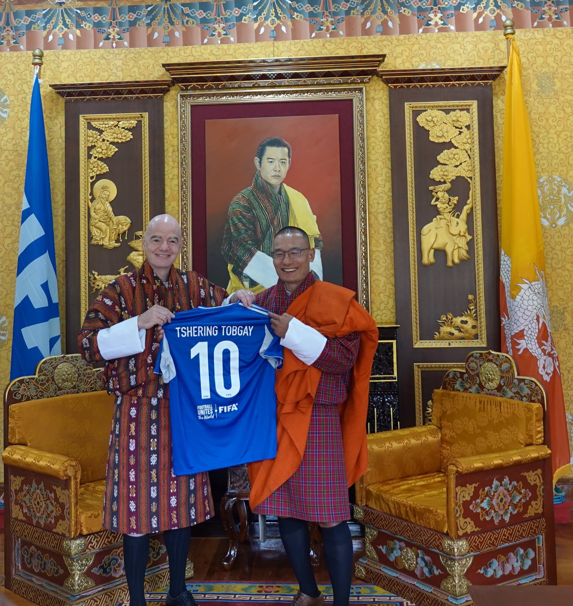 tshering tobgay and fifa president gianni infantino