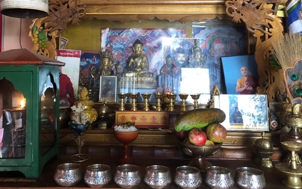 A B Blesiya Tibet Tibetan Buddha Water Offering Bowl Focus Ritual Vessel